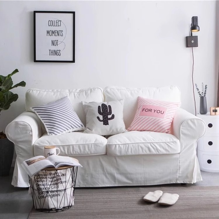 Съемный и моющий белый диван