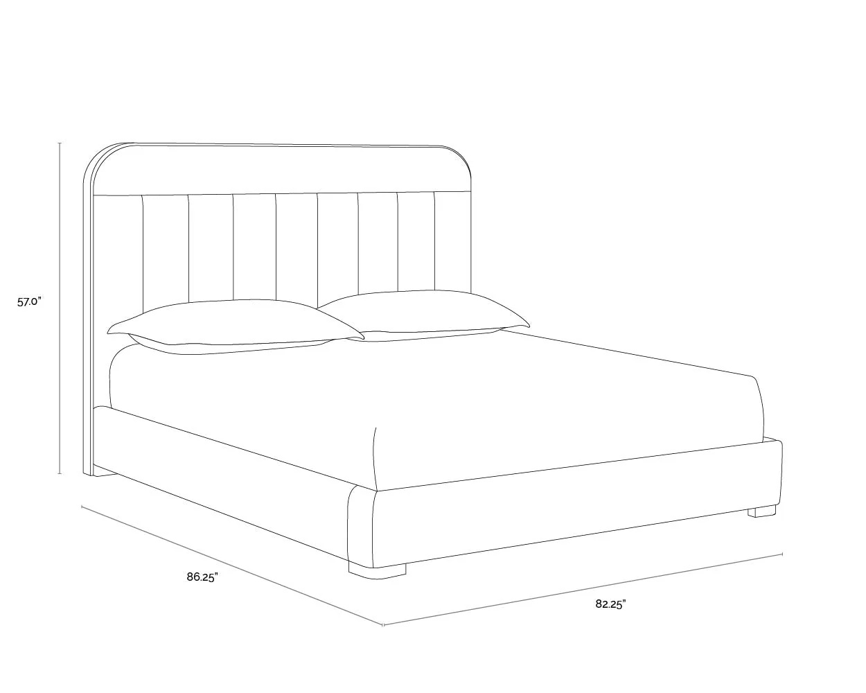 Современная светло -серая кровать