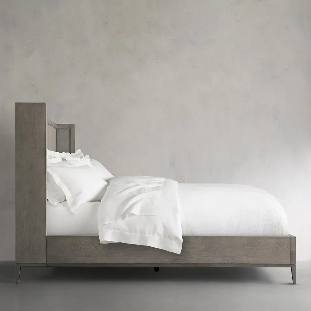 Вертикальная - панельная изголовье серая кровать