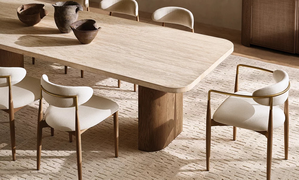 Дубовый прямоугольный обеденный стол