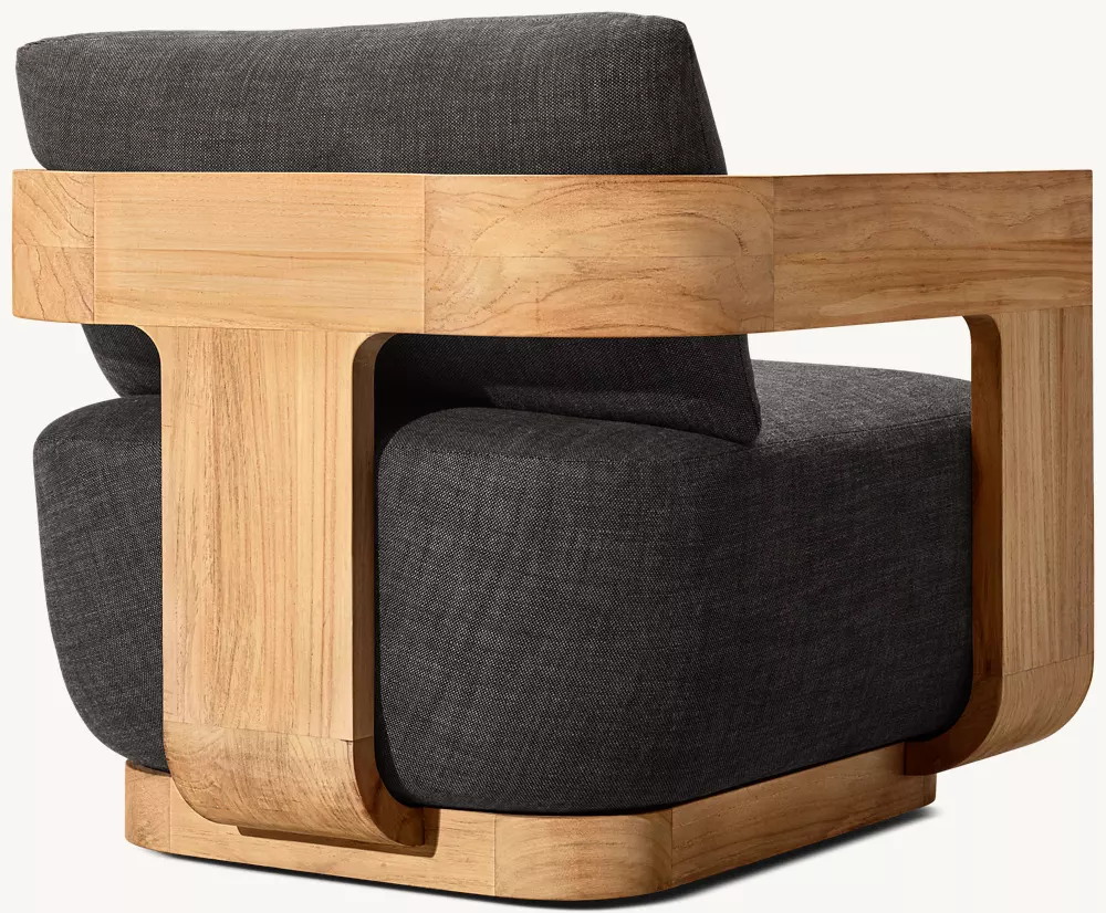 Одноместный стул из натурального тика для улицы