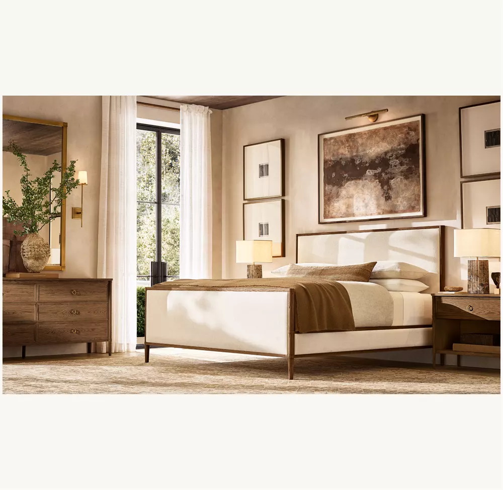 Комод с шестью ящиками из белого дуба с узором