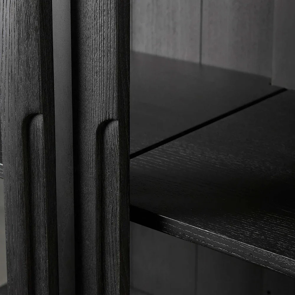 Современный минималистичный прямоугольный шкаф-витрина с двумя дверцами