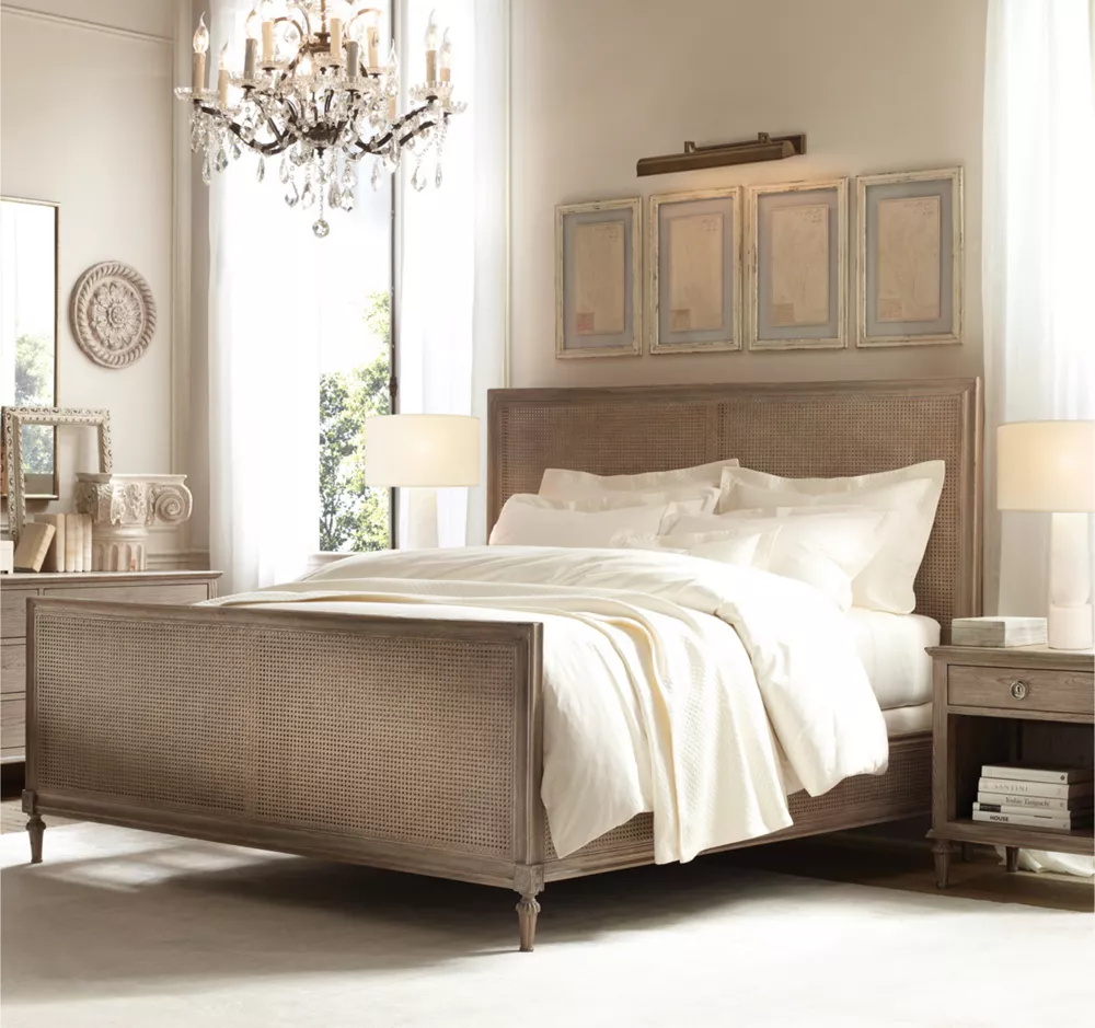 Кровать ротана и деревян с подношкой