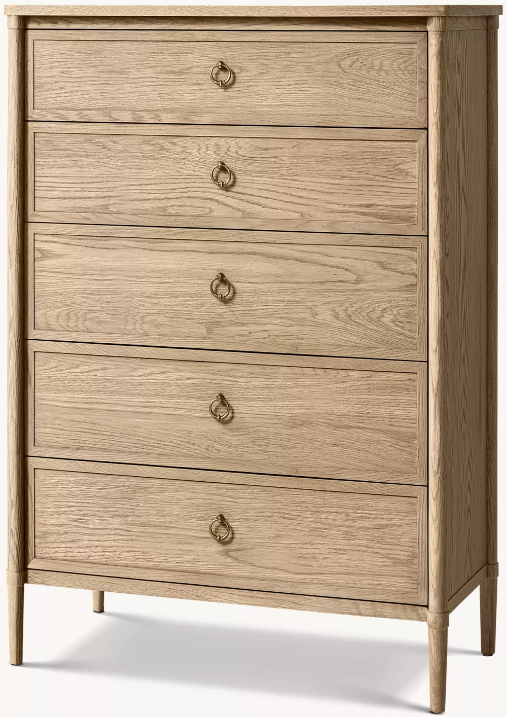 Туалетный столик с пятью ящиками, шпонированный белым дубом