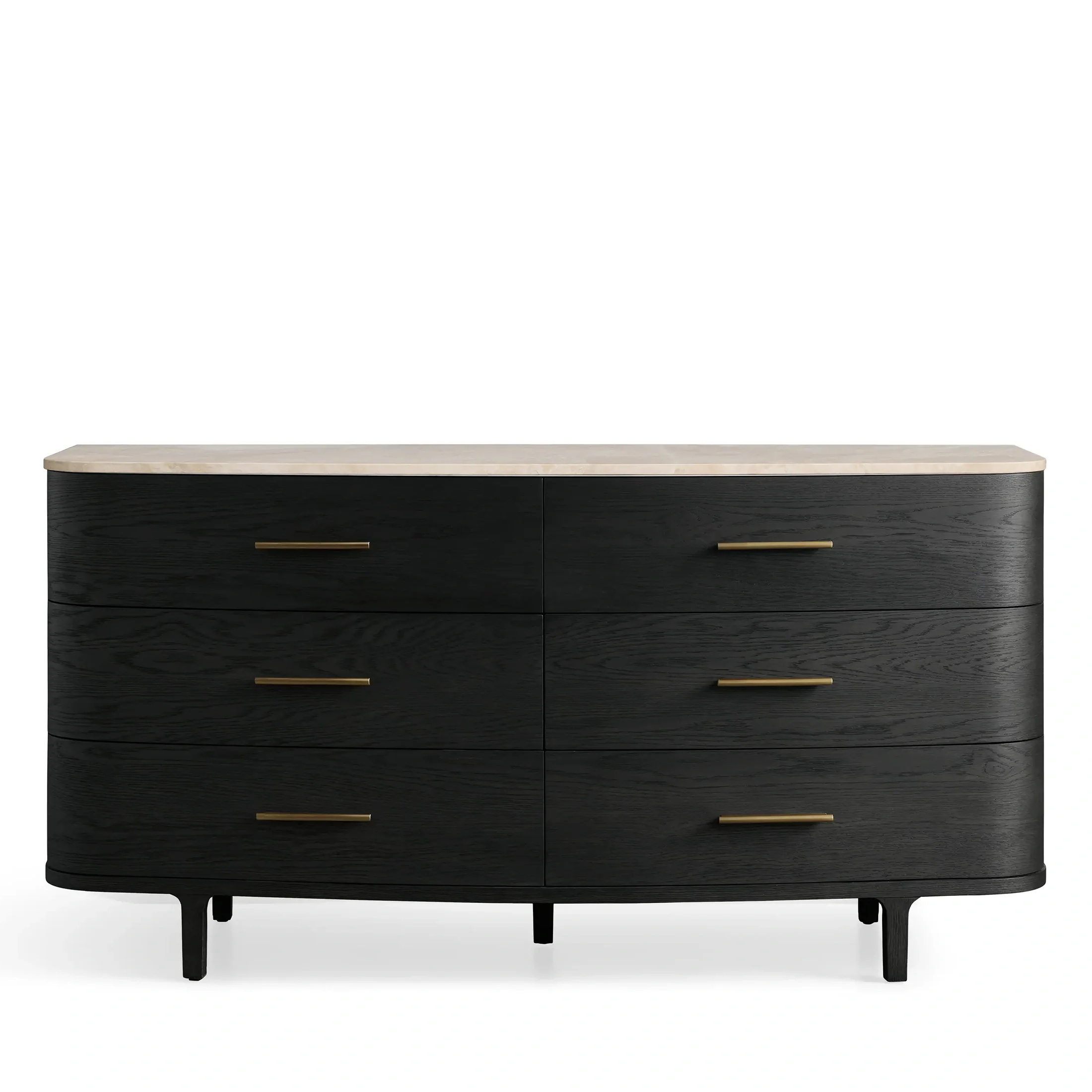 Комод Finnley с шестью ящиками и дугообразным краем 