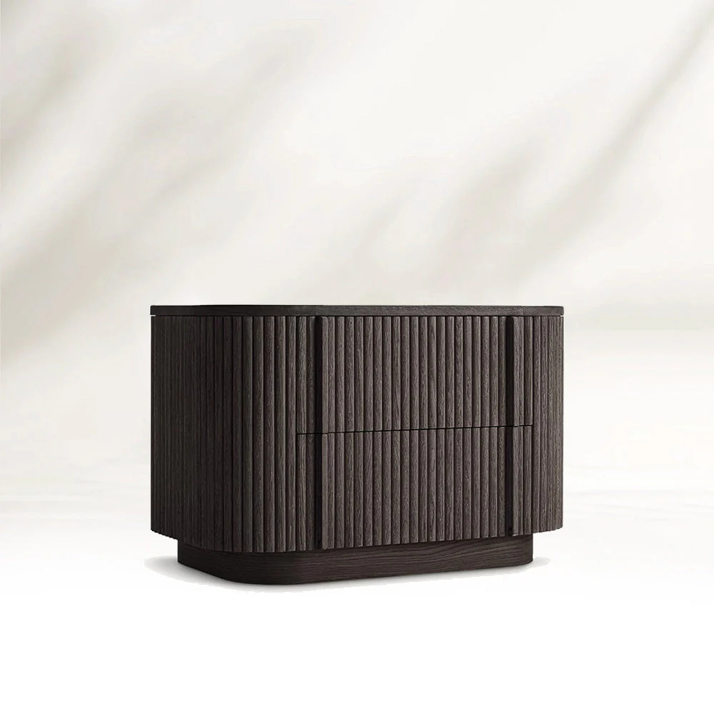 Вертикальная - полосатая изогнутая тумбочка