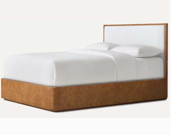 Кора дерева матовая кровать из белого дуба с твердым деревом