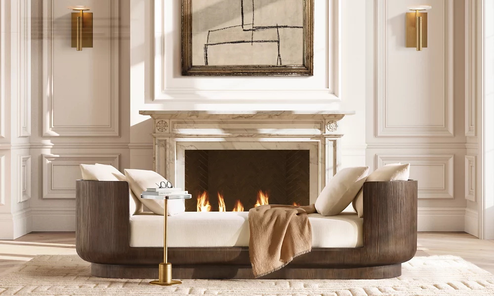 Ткань с двойной рукой кушетка