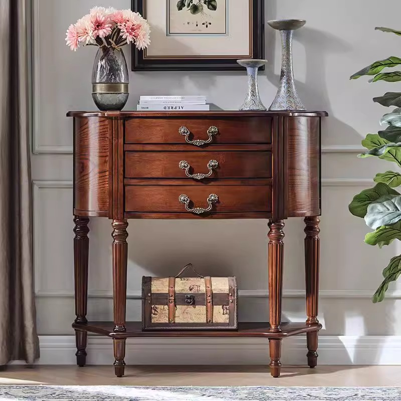 Ретро полукруглый входной шкаф в американском стиле