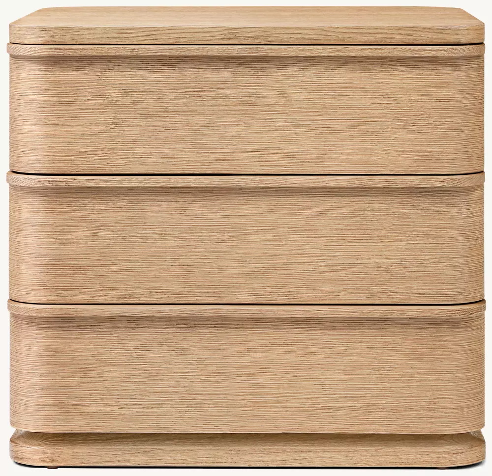 Простая древесная тройная прикроватная таблица