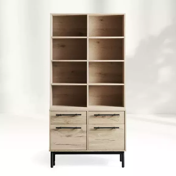 Легкая деревянная полка с ящиками: глубокая интеграция функциональности дома и эстетики