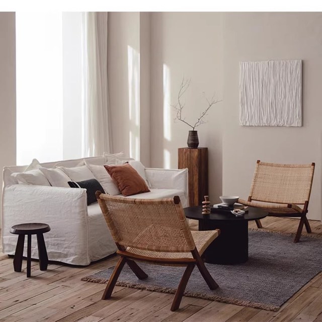 Крем - стиль гостиной диван.