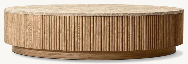 Каменный плинтус круглый журнальный столик