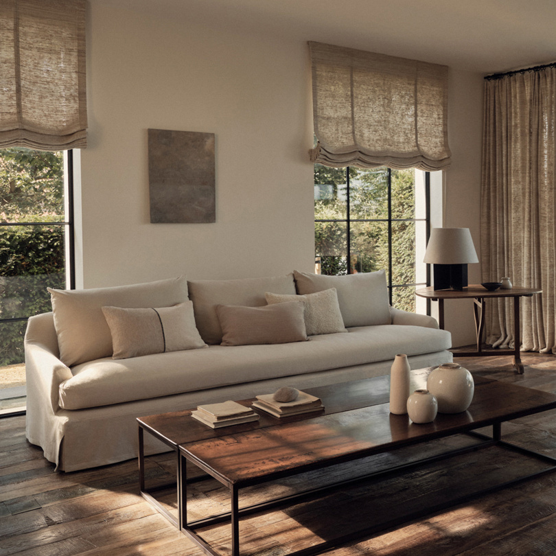 Помытый тканевый диван в стиле дзен