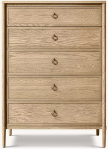 Туалетный столик с пятью ящиками, шпонированный белым дубом