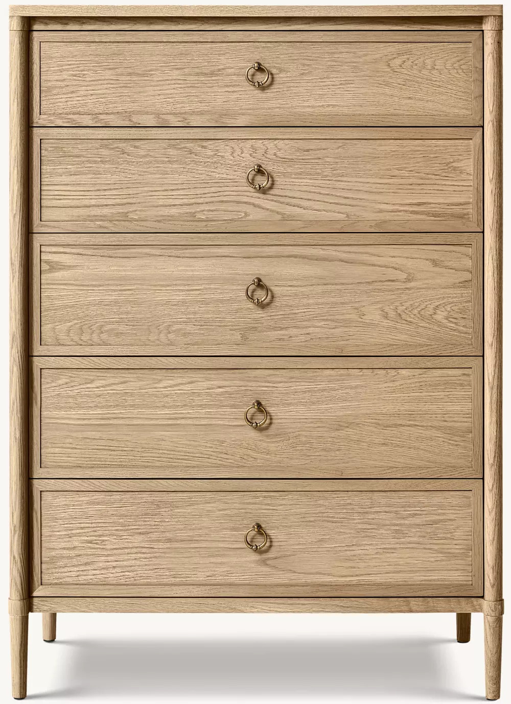 Туалетный столик с пятью ящиками, шпонированный белым дубом