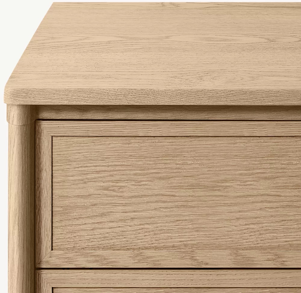 Комод с шестью ящиками из белого дуба с узором