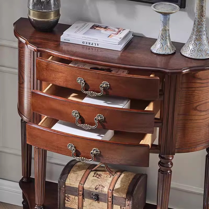 Ретро полукруглый входной шкаф в американском стиле