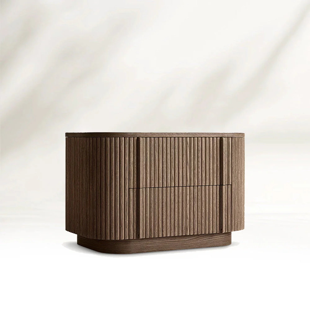 Вертикальная - полосатая изогнутая тумбочка