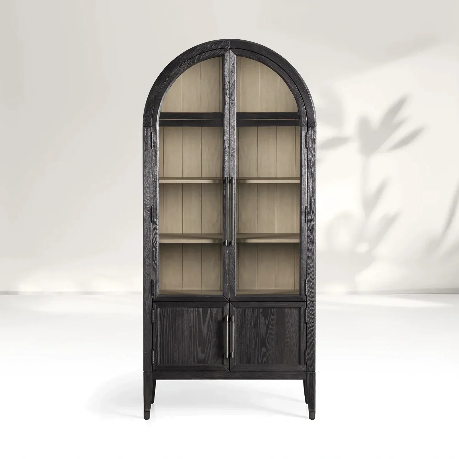 Сплошной деревянный мультислойный стеклянный шкаф