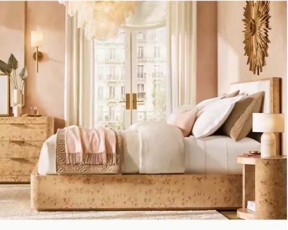 Кора дерева матовая кровать из белого дуба с твердым деревом