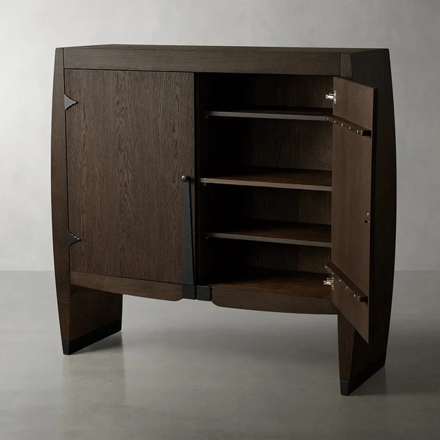 Художественный дуб - финишная акцентная шкаф с арочным дизайном